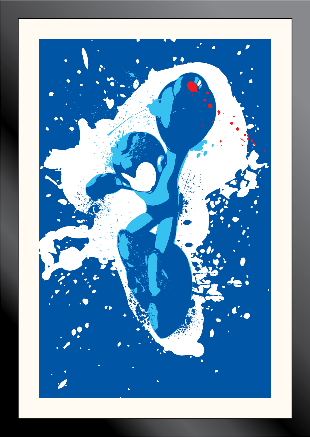 Mega Man Splatter Art Poster - Megaman Mouse Pad, Mousepad (10.2 X 8.3 X 0.12 Inches) (1804x2030), Png Download