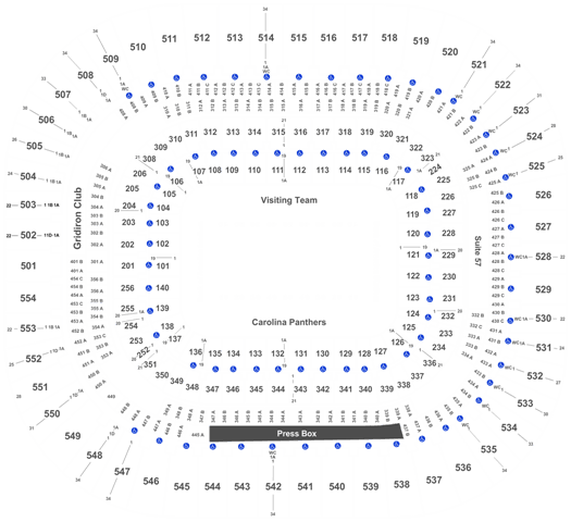 Carolina Panthers Vs - Bank Of America Stadium Section 551 Row 20 (525x480), Png Download