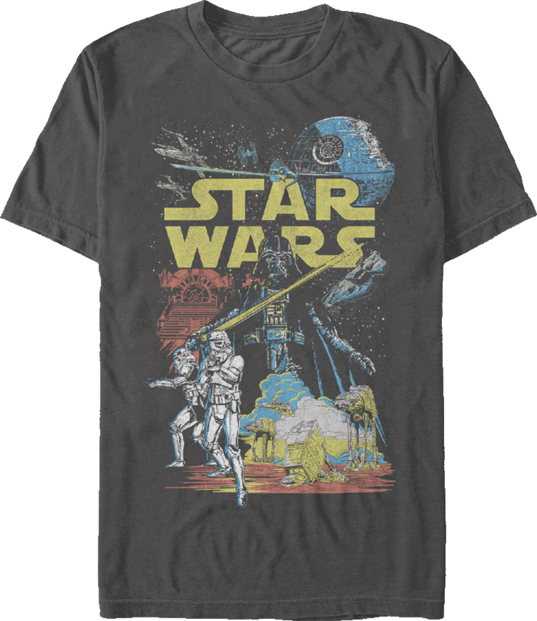 Empire Collage Star Wars T-shirt - Star Wars Men's Rebel Classic Graphic T Shirt (780x903), Png Download