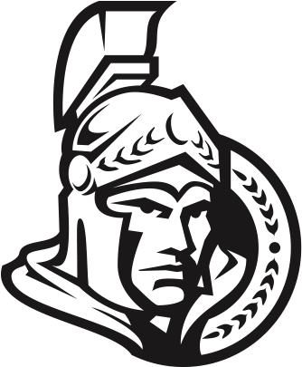 Ottawa Senators Logo Black And White (500x460), Png Download