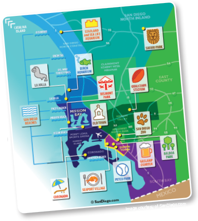 Reserve Your Room Online Here, For Direct Guest Assistance, - San Diego Map Things To Do (398x443), Png Download