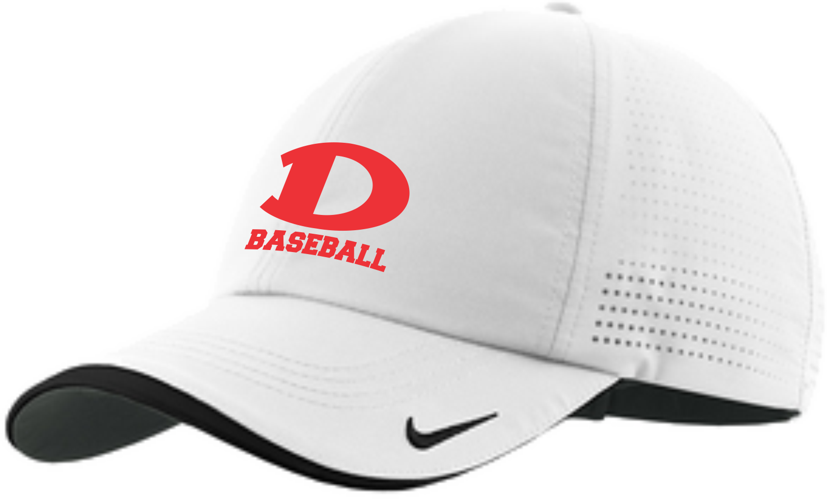 Image Of Nike Golf Dri-fit Swoosh Perforated Cap - Custom Nike White Dri-fit Swoosh Perforated Cap (1625x982), Png Download