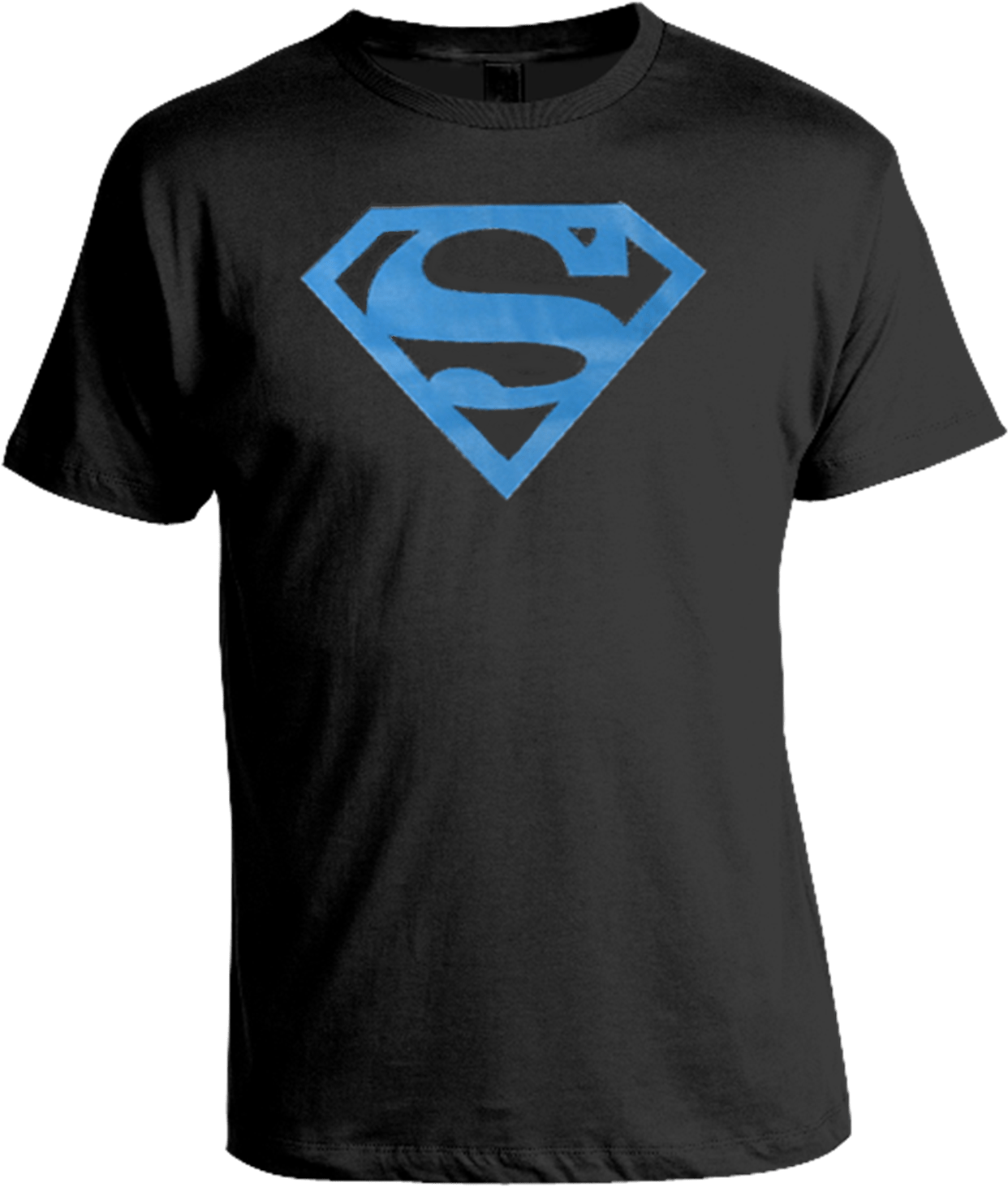 Blue Superman Logo - Superman Black T Shirt With Blue Logo (1299x1655), Png Download