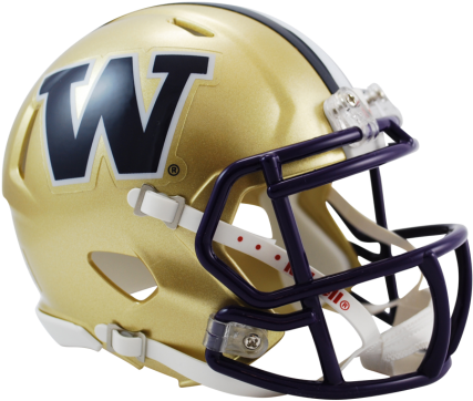Washington Huskies Ncaa College Riddell Speed Mini-helmet - Washington Riddell Speed Mini Football Helmet (475x429), Png Download