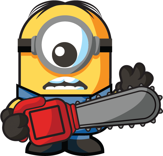 1-43 - Minion Chainsaw (960x960), Png Download