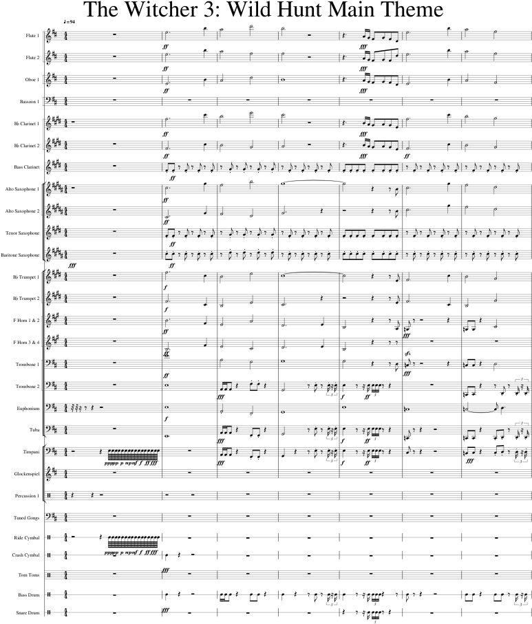 The Witcher - 直 笛 上 數字 (850x1100), Png Download