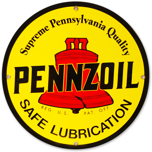 Pennzoil Porcelain Sign (500x500), Png Download