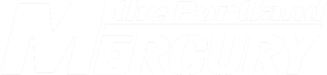Portland Mercury White Logo Close Crop - Portland Mercury Covers (672x206), Png Download