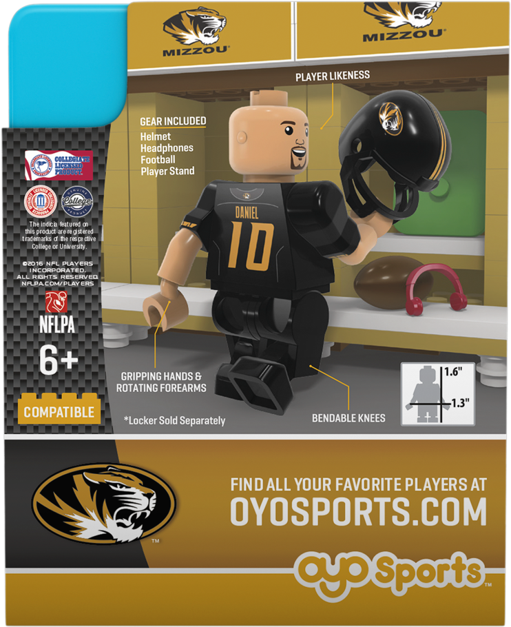 Missouri Tigers Chase Daniel Generation 2 Lego Figurine - Missouri Tigers (600x600), Png Download