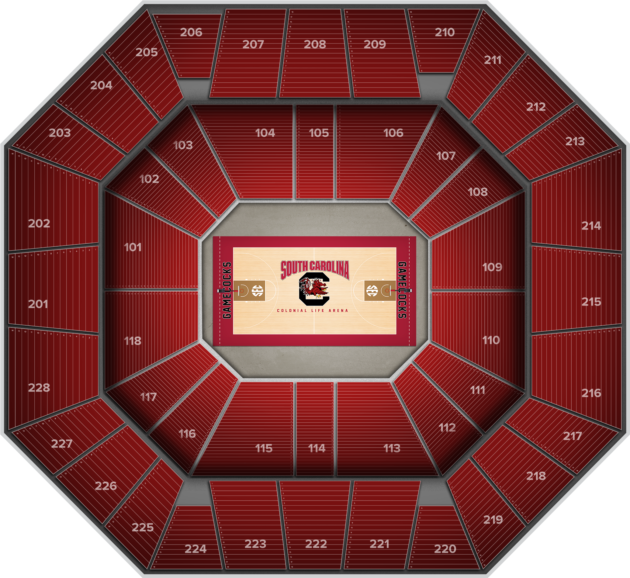 Florida Basketball At South Carolina Basketball At - Colonial Life Arena (2560x1936), Png Download