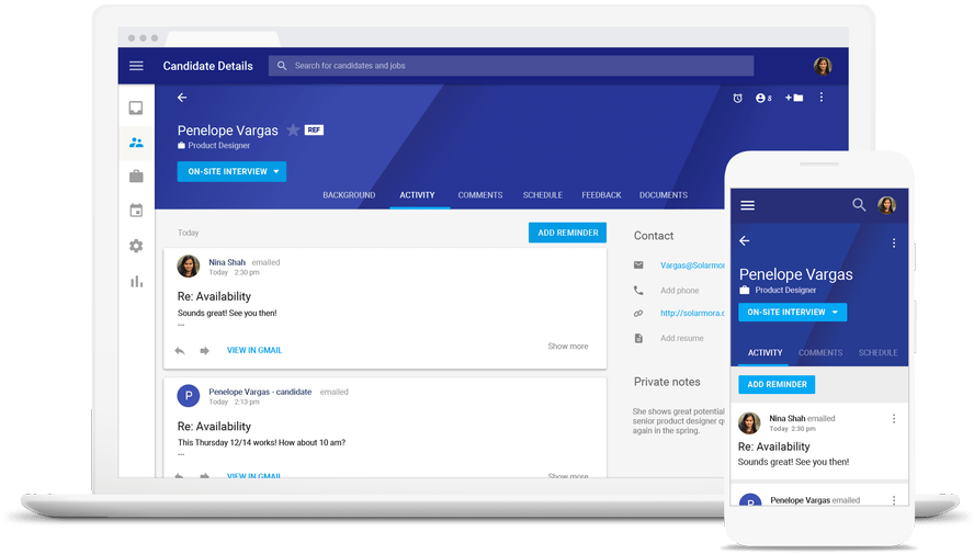 Google's New 'hire' Recruiting App Launches W/ Gmail, - Google Hire (1000x520), Png Download