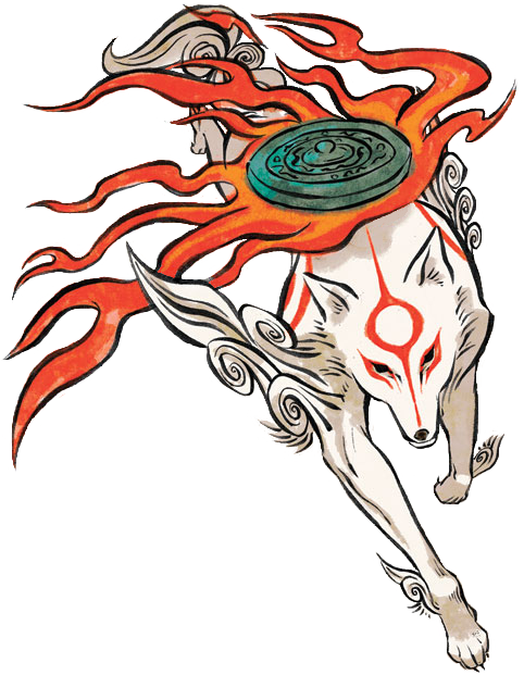 Amaterasu - Capcom Okami Nintendo Wii (482x621), Png Download
