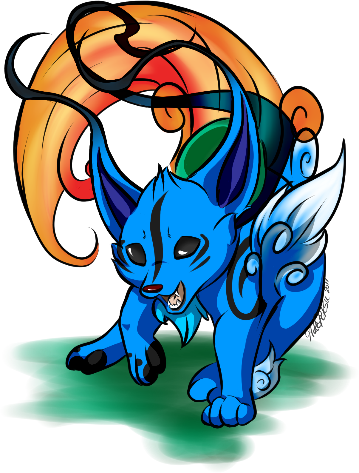 Okami Style Gelert [neopets Art] - Cartoon (1333x2000), Png Download