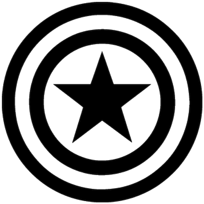 Pochoir Captain America Logo - Black And White Superhero Logos (800x800), Png Download