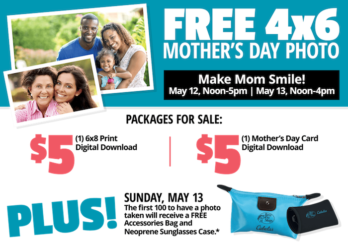 Get A Free 4×6 Photo With Mom On Mother's Day Weekend - Cabelas Mother's Day (700x488), Png Download