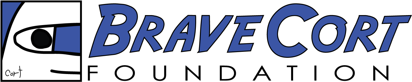 Bravecort Logo With Ninja Eye Blue Withsignature (1494x447), Png Download