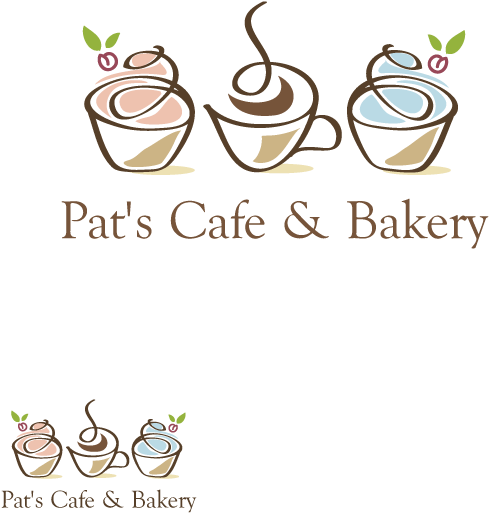 Bakery Logo Design For Pat's Cafe & Bakery In Australia - Bakery And Cafe Logo (600x600), Png Download