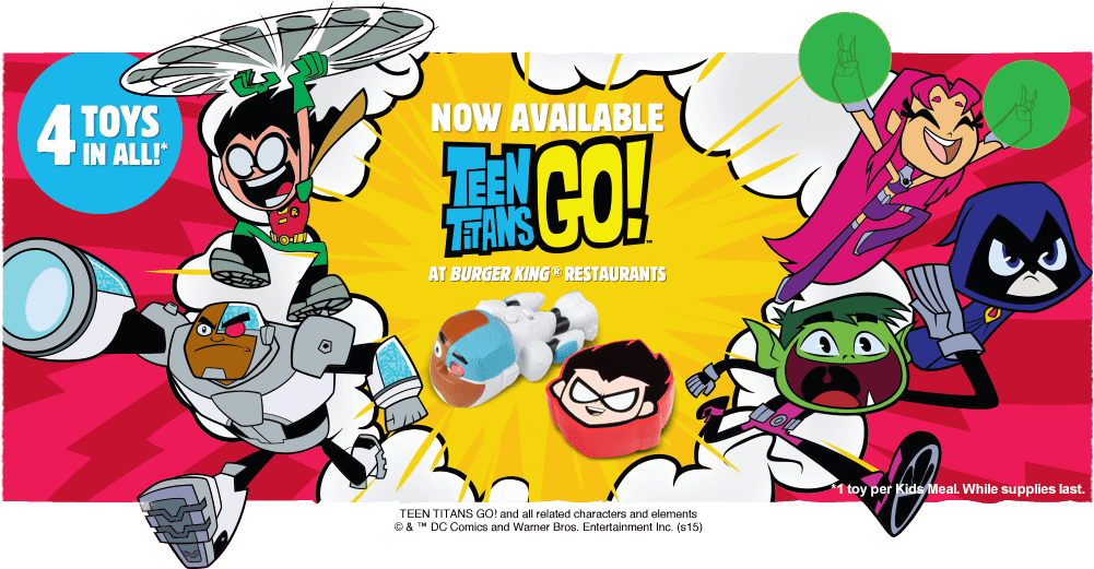 Teen Titans Toys At Burger King - Teen Titans Go! (tm): Game Time (1000x550), Png Download