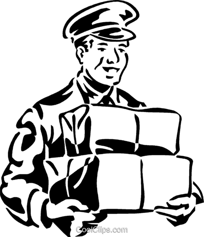 Delivery Man - Vintage Delivery Man (412x480), Png Download