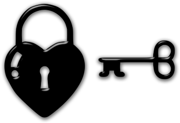 Key Clipart Black Heart - Black Heart And Key (420x420), Png Download