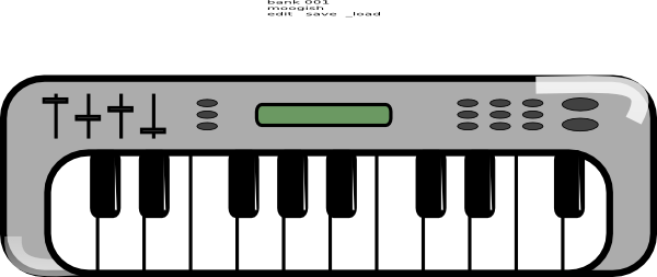 Electronic Piano Clipart 2 By Nancy - Clip Art Piano Keyboard (600x253), Png Download