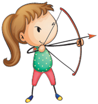 Clipart Free Stock Athletic Clipart Different Sport - Archery Cartoon (369x399), Png Download