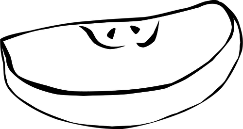 Apple Black White Apple Black And White Apple Superman - Apple Slice Coloring Page (500x266), Png Download