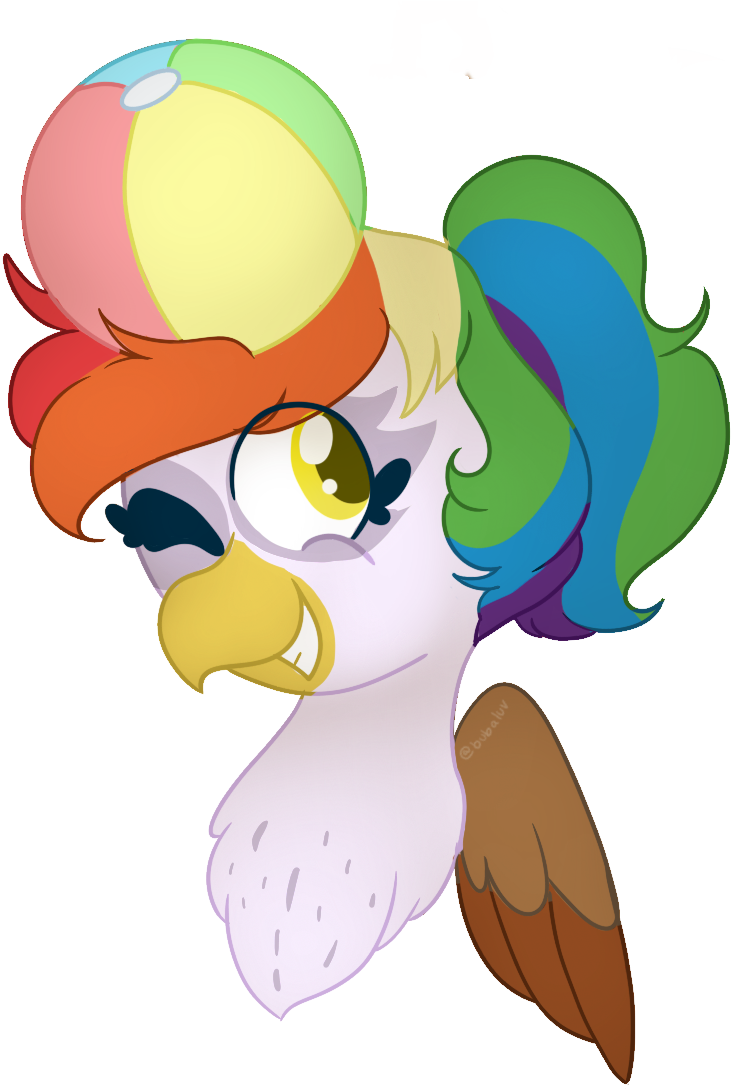 Bubaiuv, Beach Ball, Cute, Hippogriff, Interspecies - Cartoon (835x1102), Png Download