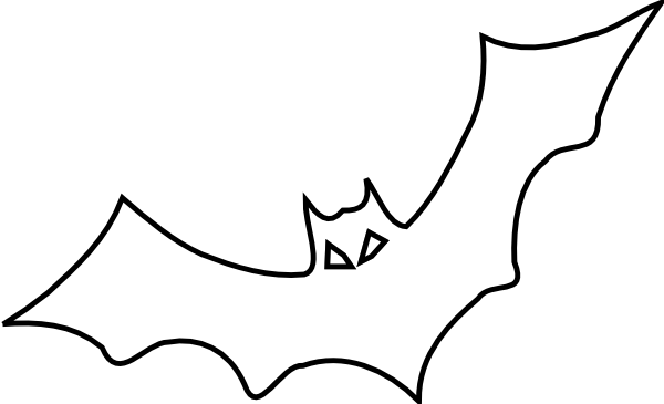 Outline Clip Art At Clker Com Vector - White Bat Outline (600x365), Png Download
