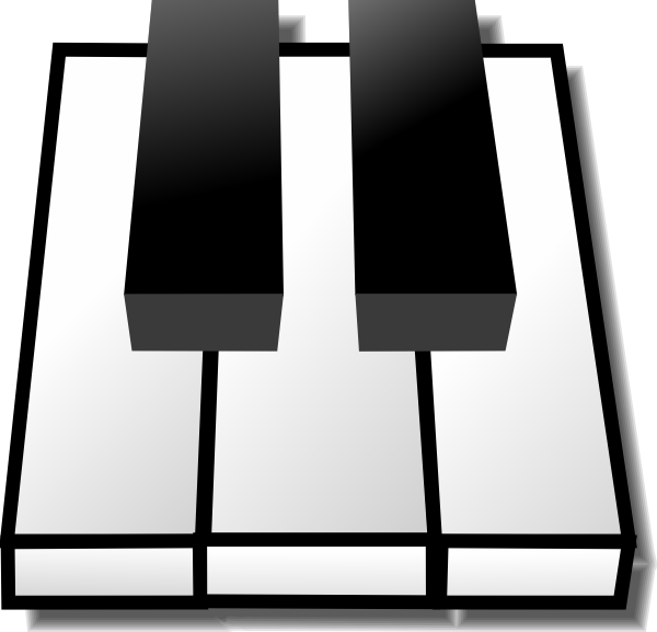 Piano Clip Art Clipart - 2 Black Keys Piano (600x577), Png Download