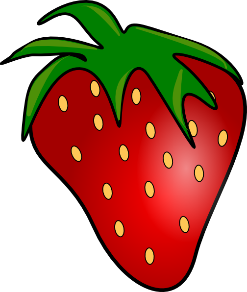 Strawberry Clipart Red Delicious Strawberry Clip Art - Gambar Buah Stroberi Kartun (504x596), Png Download