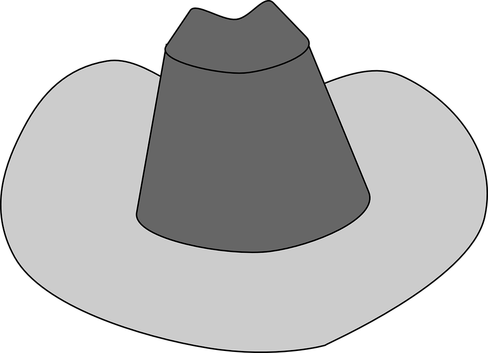 Free Cowboy Hat Clipart Black And White Images - Gray Cowboy Hat Clip Art (960x694), Png Download