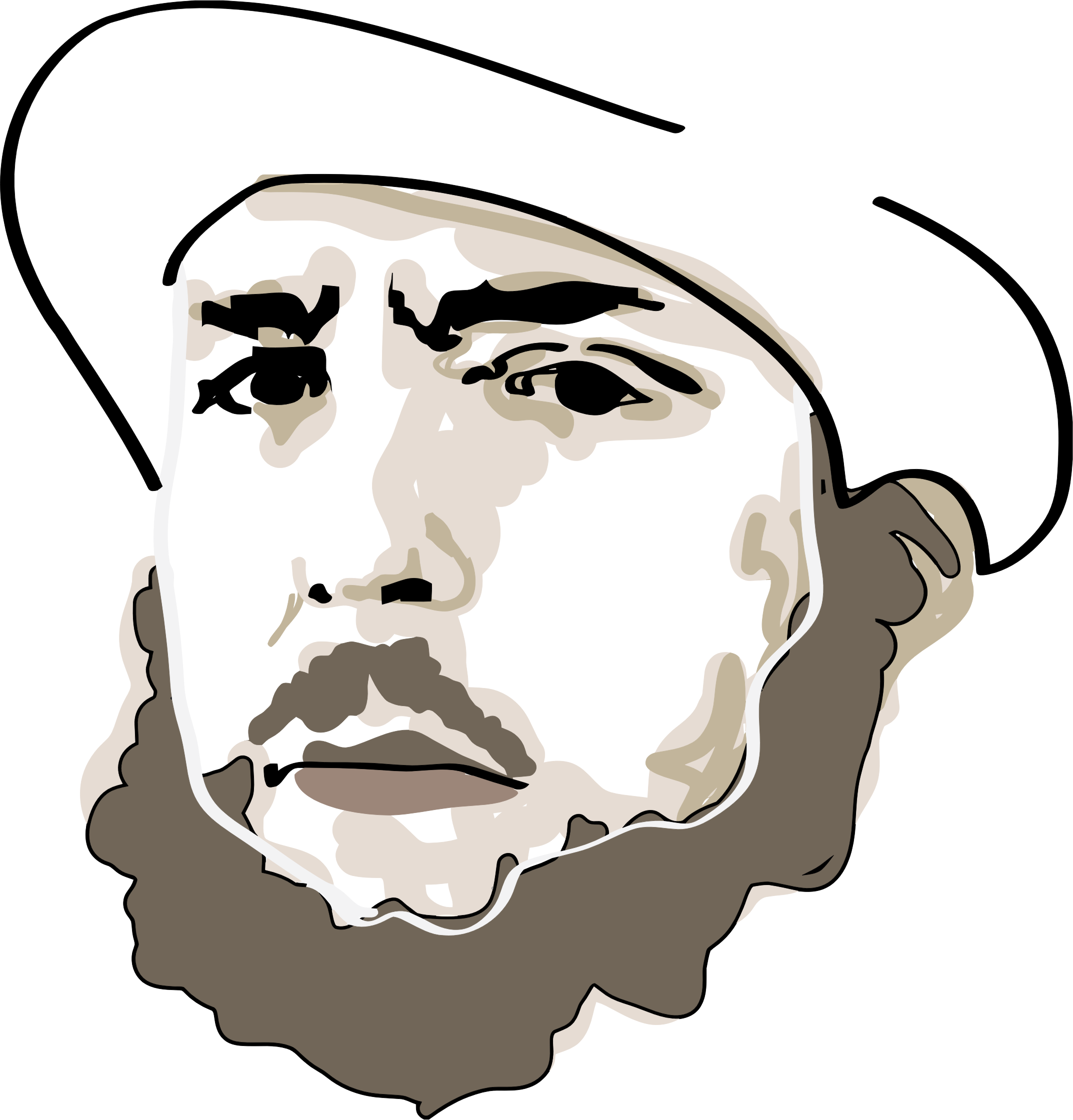 Clip Transparent Library Beard Clipart Man Portrait - Rosto De Homem Desenho (2146x2240), Png Download