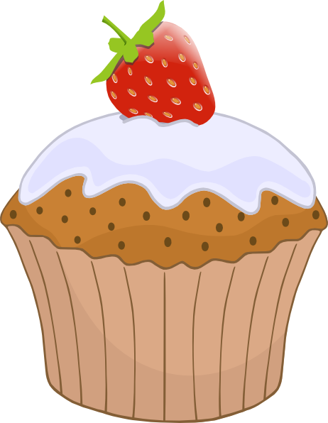 Strawberry 3 Clip Art At Clker - Cupcake Clip Art (462x596), Png Download
