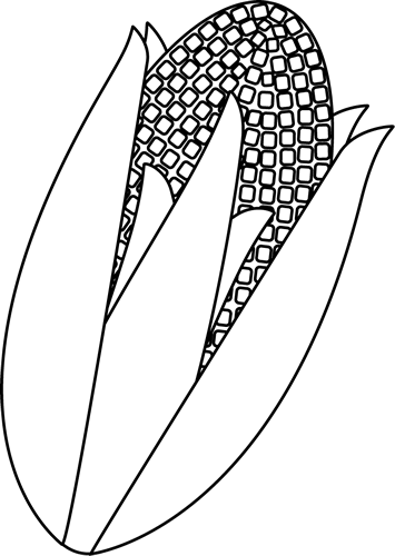 Corn Clipart Png Image - Corn Black And White Clipart Transparent (355x500), Png Download