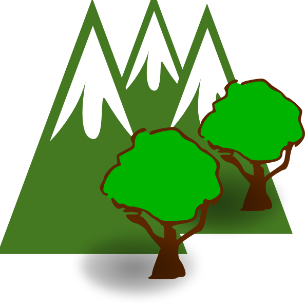 Forest Mountain Clipart (594x598), Png Download