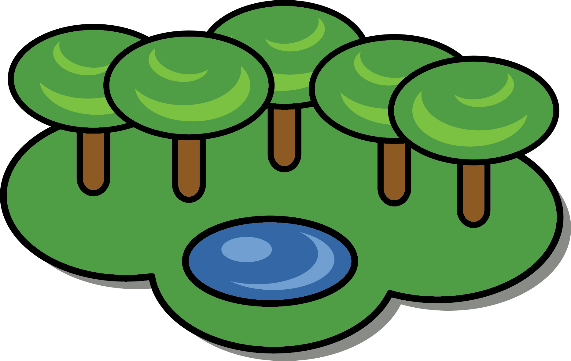 Cartoon Forest Clipart - Weather Chart (1868x1184), Png Download