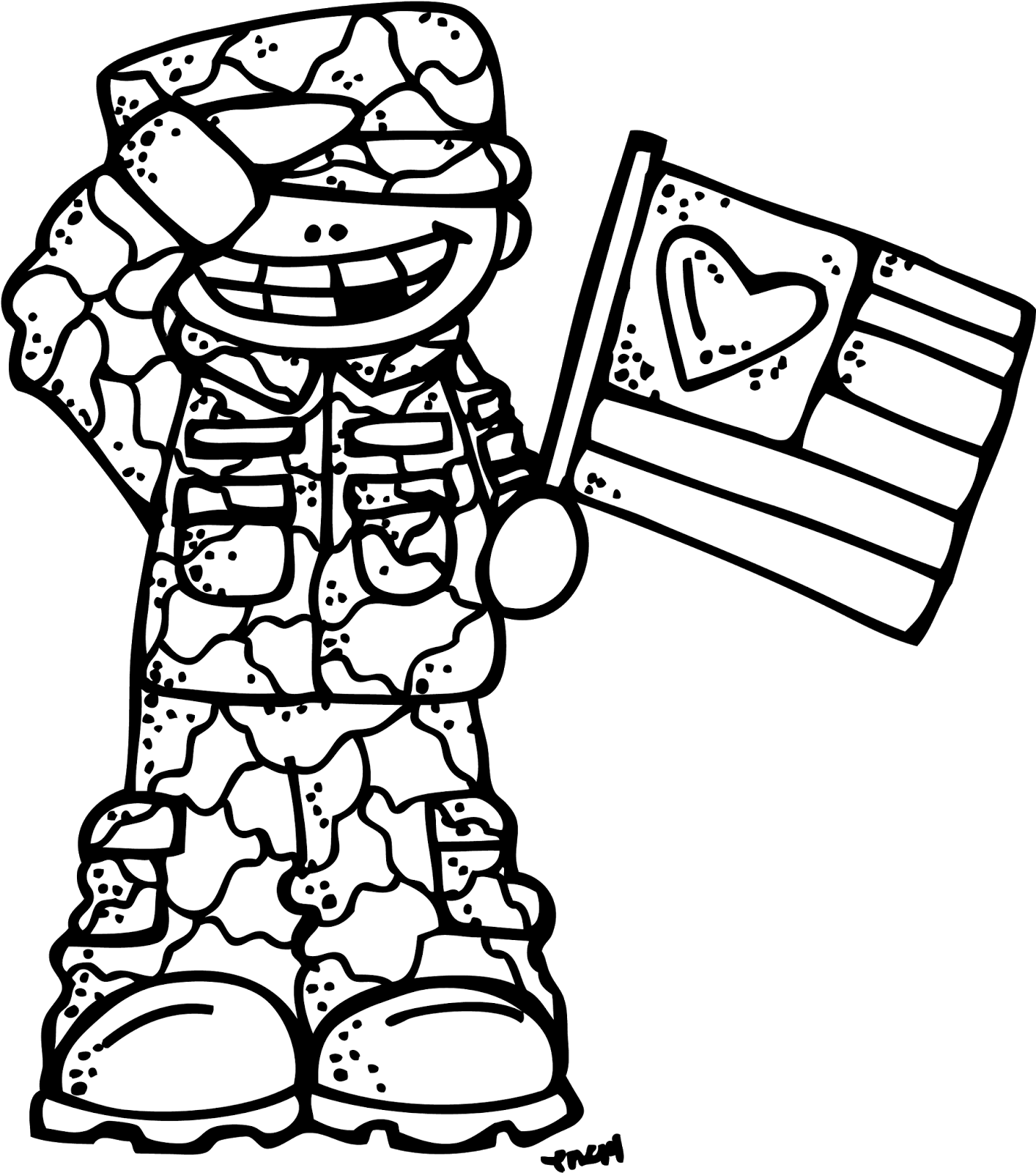 Melonheadz Illustrating Always In My Heart - Memorial Day Clipart Black And White (1427x1600), Png Download