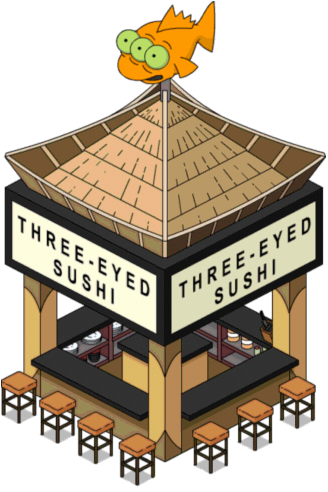 Tapped Out Three Eyed Sushi - Stand De Sushi (328x492), Png Download