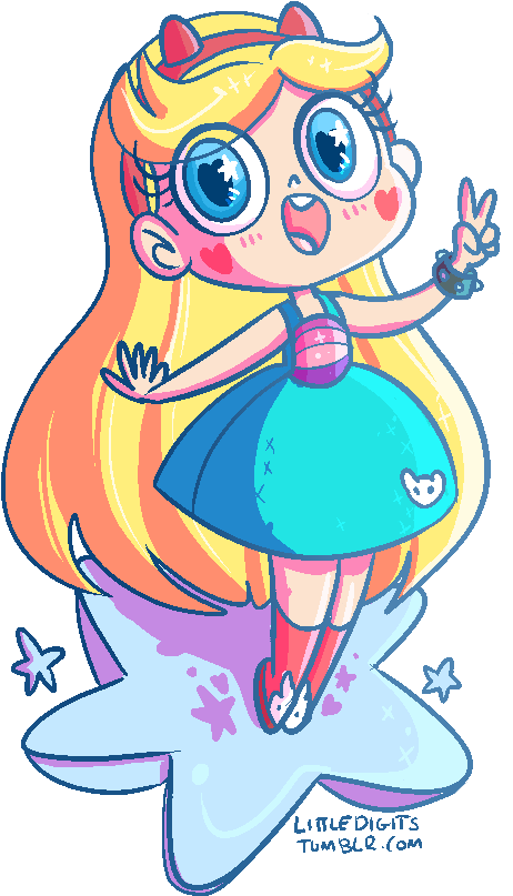 Star Vs The Forces Of Evil And Tangled Crossover - Star Vs Las Fuerzas Del Mal Star Kawaii (572x862), Png Download