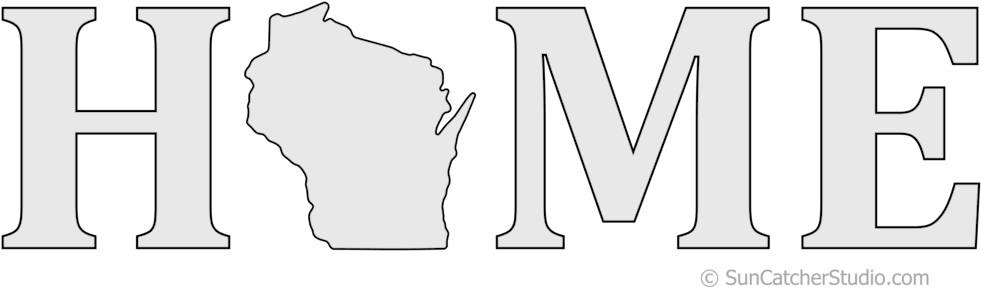 Download Wisconsin Home Stencil Pattern Shape State Stencil - Pattern ...