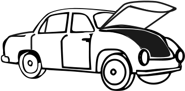 Car With Open Trunk Clipart Png For Web - Dibujo Coche Maletero Abierto (424x600), Png Download