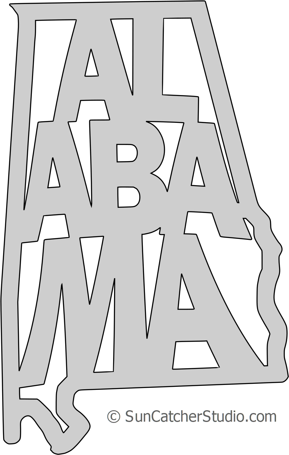 Alabama Map Shape Text, Outline Scalable Vector Graphic - Scalable Vector Graphics (999x1500), Png Download