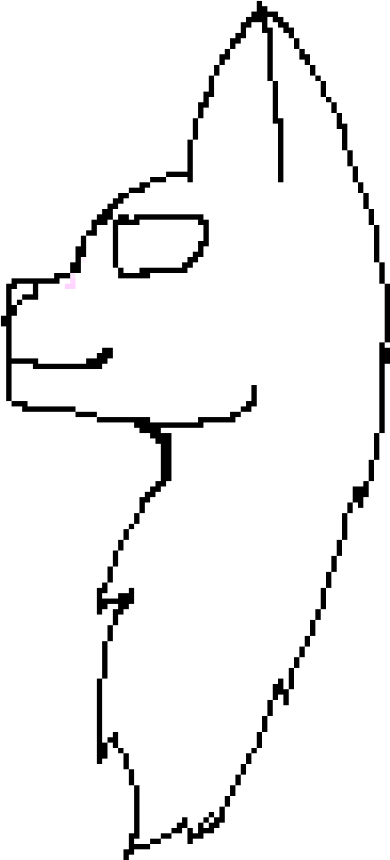 Warrior Cat Outline - Line Art (864x1200), Png Download