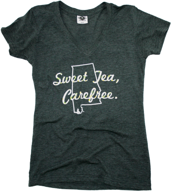 Alabama Ladies V-neck - T-shirt (700x706), Png Download