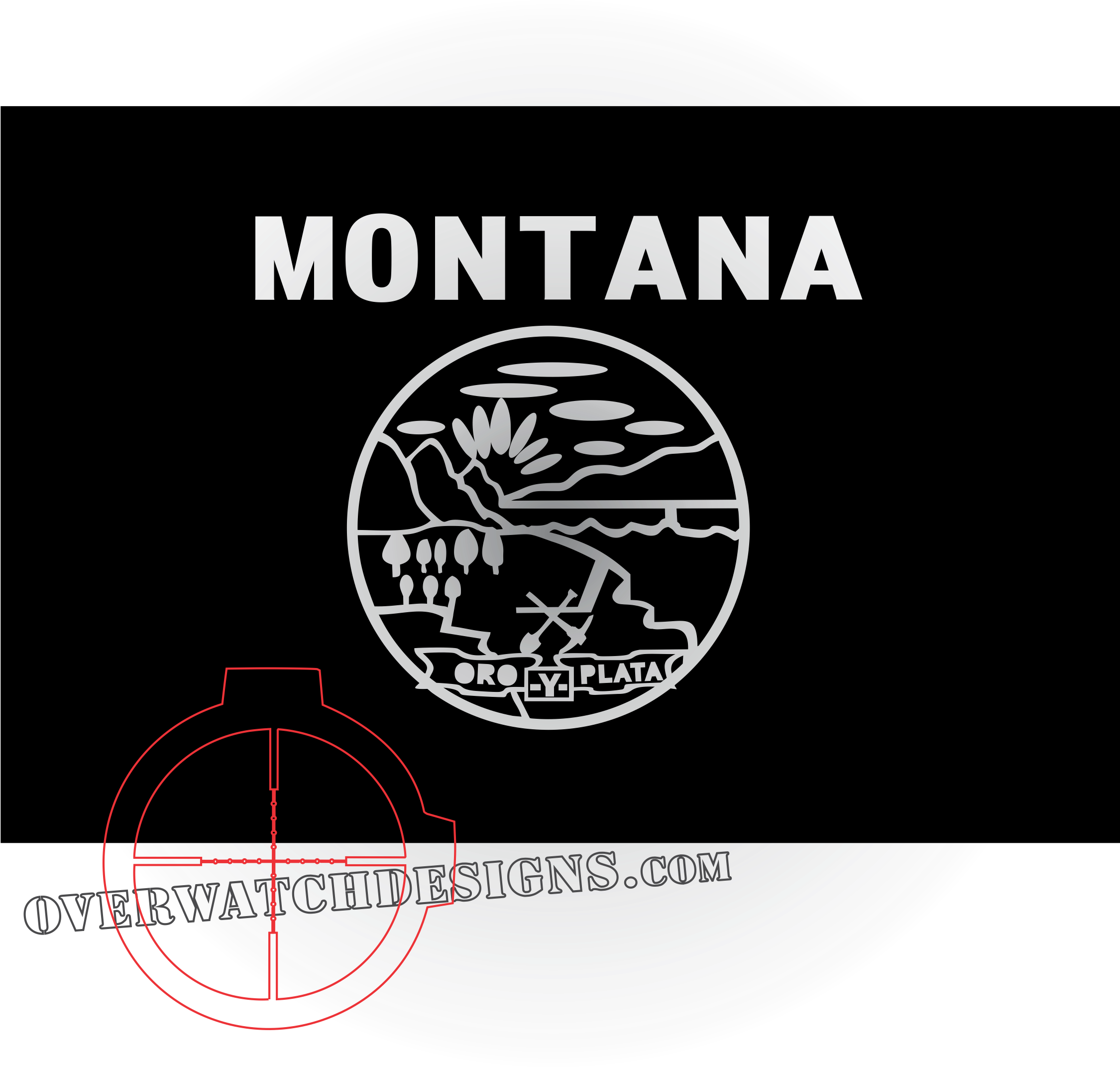 Montana State Flag Decal - Montana State Flag (2401x2393), Png Download
