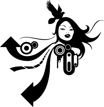 Mujer Abstracta - Sticker (400x412), Png Download