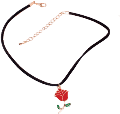Itgirl Shop Acrilic Red Rose Necklace Choker Aesthetic - Red Clothes Aesthetic Png (460x460), Png Download