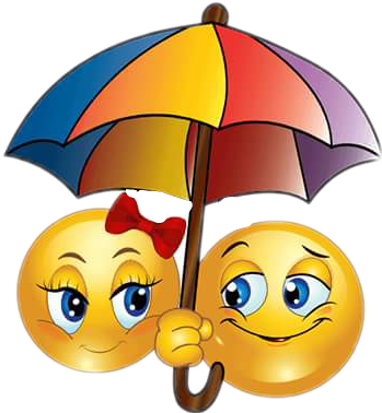 Emoji Rain Umbrella Love Hugsmorning Enjoytoday Cartoon - Sharing Emoji (349x378), Png Download