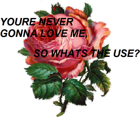 Love Him Sad Music Broken Teen I Miss You Flower Feelings - Vintage Flower Clip Art (500x405), Png Download